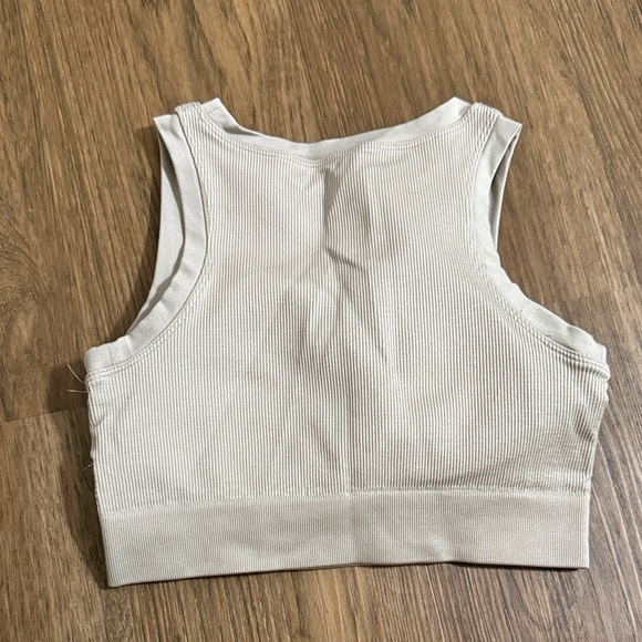 Pink and Gray Ribbed Workout Tops - Picture 5 of 5